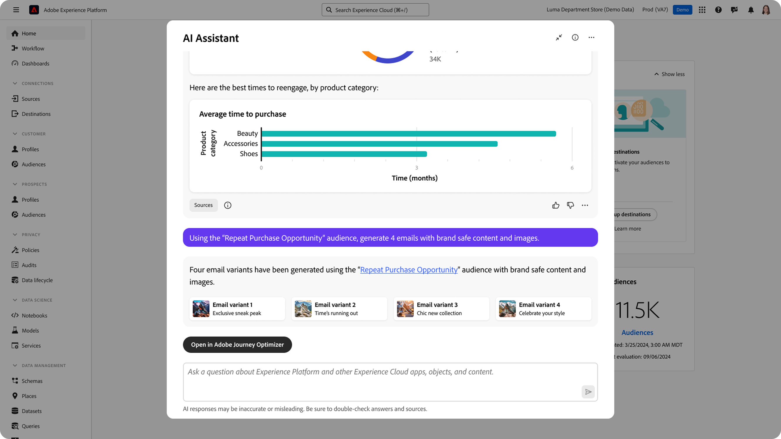 First-generation AI Assistant in fullscreen mode — the modal experience competitors had built.